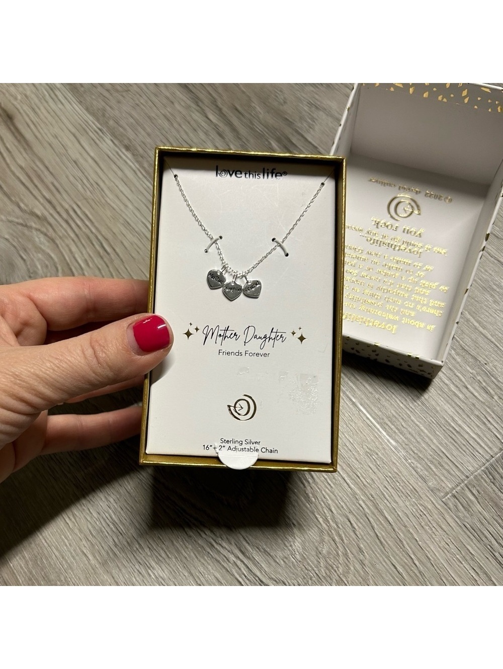 Sterling Silver Mother Daughter Friends Forever Hearts Necklace NEW